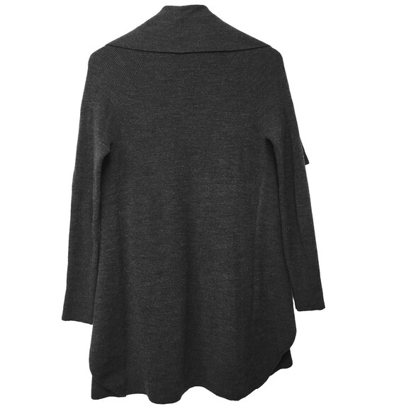 Teory Wool Black Size P/TP Ruffle Open Cardigan Sweater Coat - Picture 2 of 10